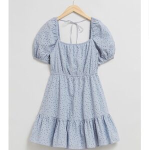 & Other Stories Voluminous Broderie Anglaise Mini Dress - Size